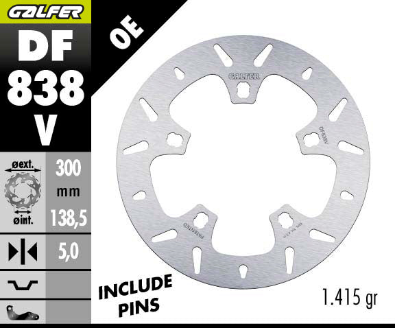 DISCO DE FRENO GALFER CIRCULAR V DF838V