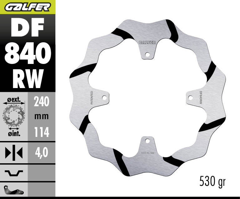 DISCO DE FRENO GALFER WAVE W TRASERO DF840RW