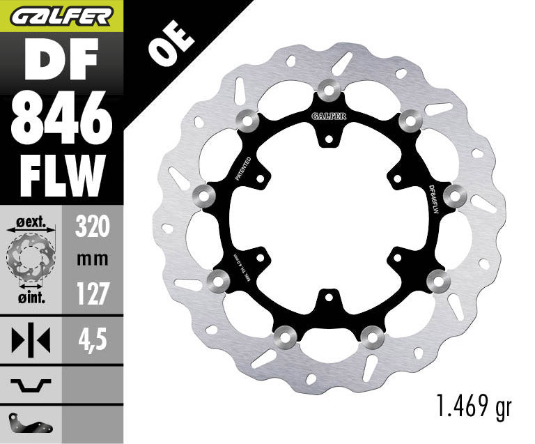 DISCO DE FRENO GALFER WAVE W DELANTERO DF846FLW
