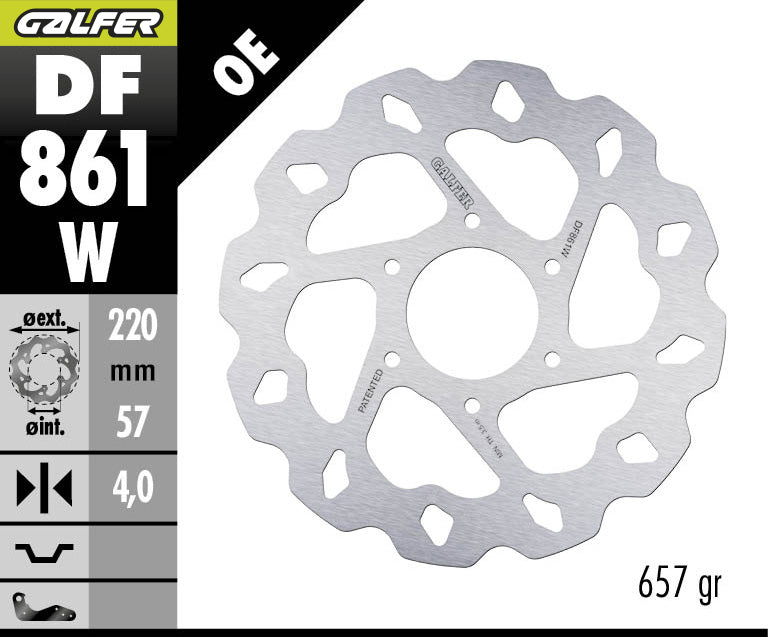 DISCO DE FRENO GALFER WAVE W TRASERO DF861W