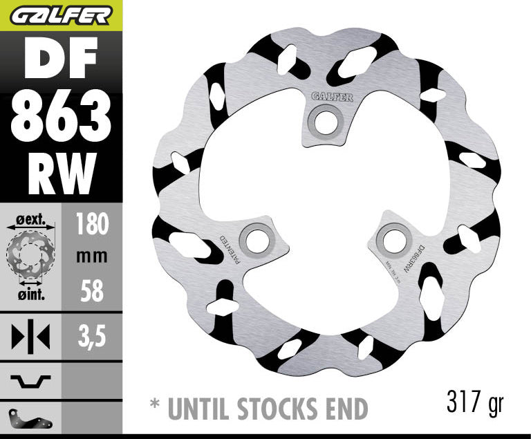 DISCO DE FRENO GALFER WAVE W DF863RW