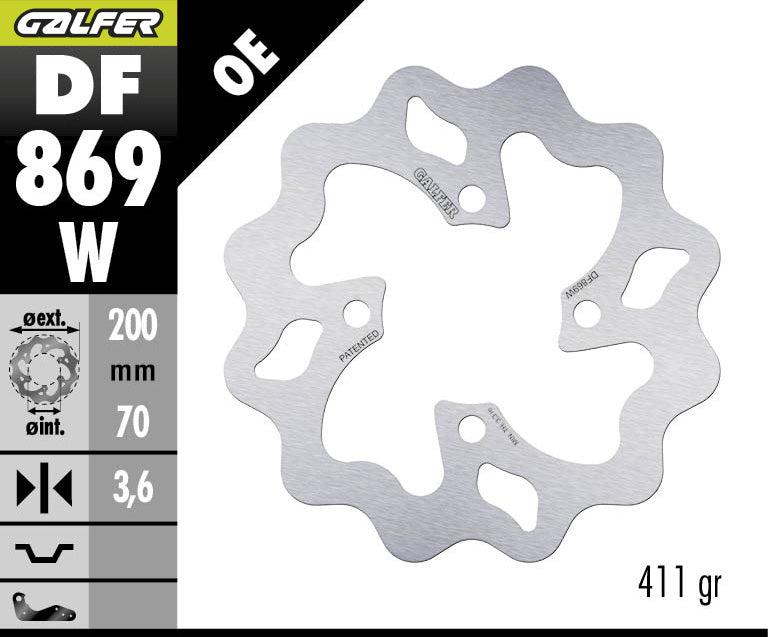 DISCO DE FRENO GALFER WAVE W TRASERO DF869W