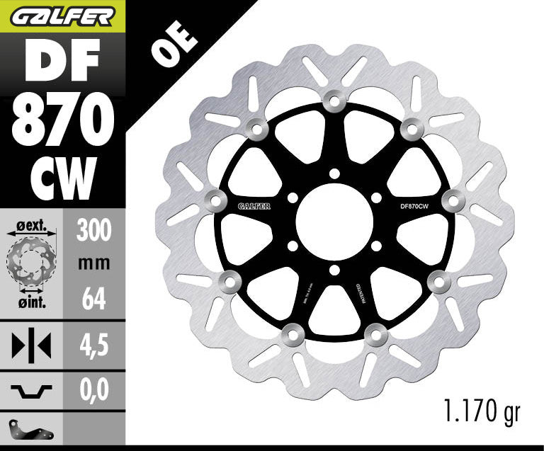 DISCO DE FRENO GALFER WAVE W DELANTERO DF870CW