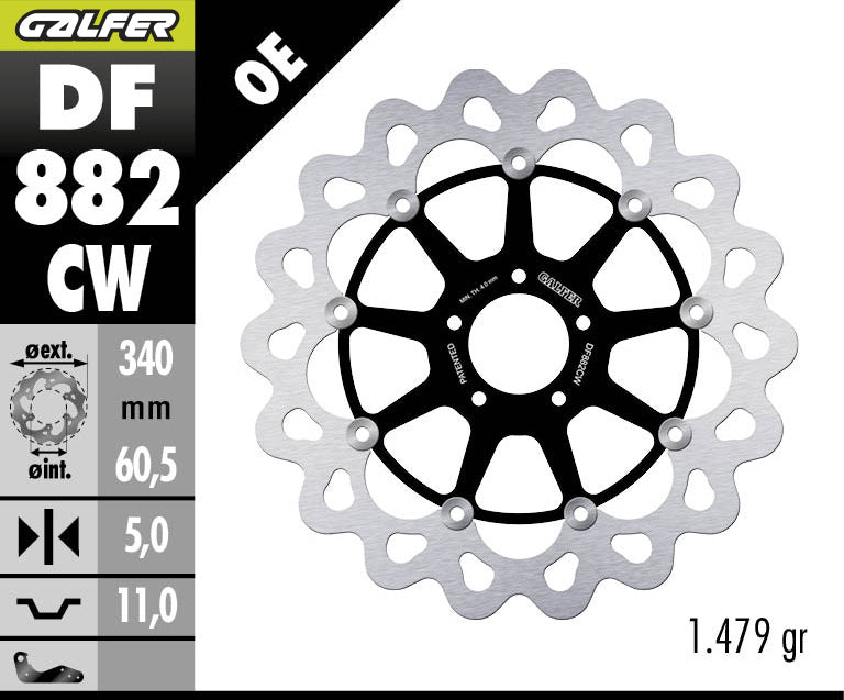DISCO DE FRENO GALFER WAVE W DELATERO DF882CW