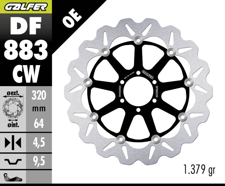 DISCO DE FRENO GALFER WAVE W DELANTERO DF883CW