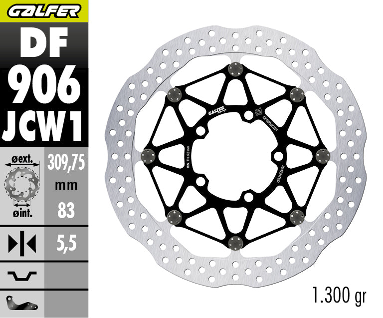 DISCO DE FRENO FLOTANTE GALFER RACING JCW1 DELANTERO DF906JCW1G03