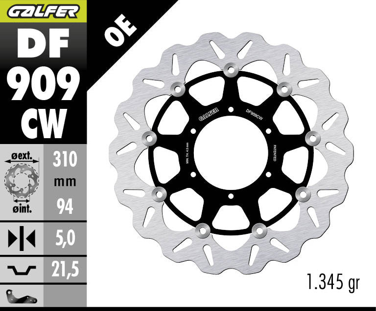 DISCO DE FRENO GALFER WAVE W DELANTERO DF909CW