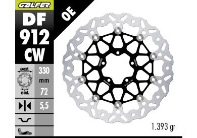 DISCO DE FRENO GALFER WAVE W DELANTERO DF912CW