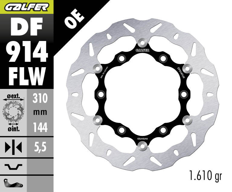 DISCO DE FRENO GALFER WAVE W DELANTERO DF914FLW