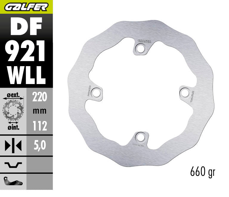 DISCO DE FRENO GALFER WAVE WLL TRASERO DF921WLL
