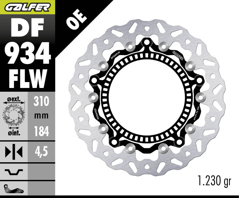 DISCO DE FRENO GALFER WAVE W DELANTERO DF934FLW