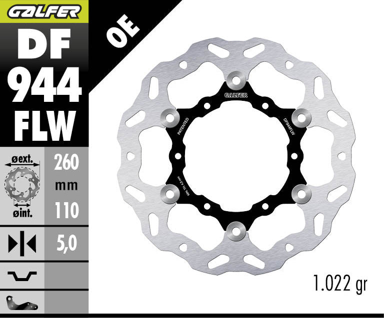 DISCO DE FRENO GALFER WAVE W TRASERO DF944FLW