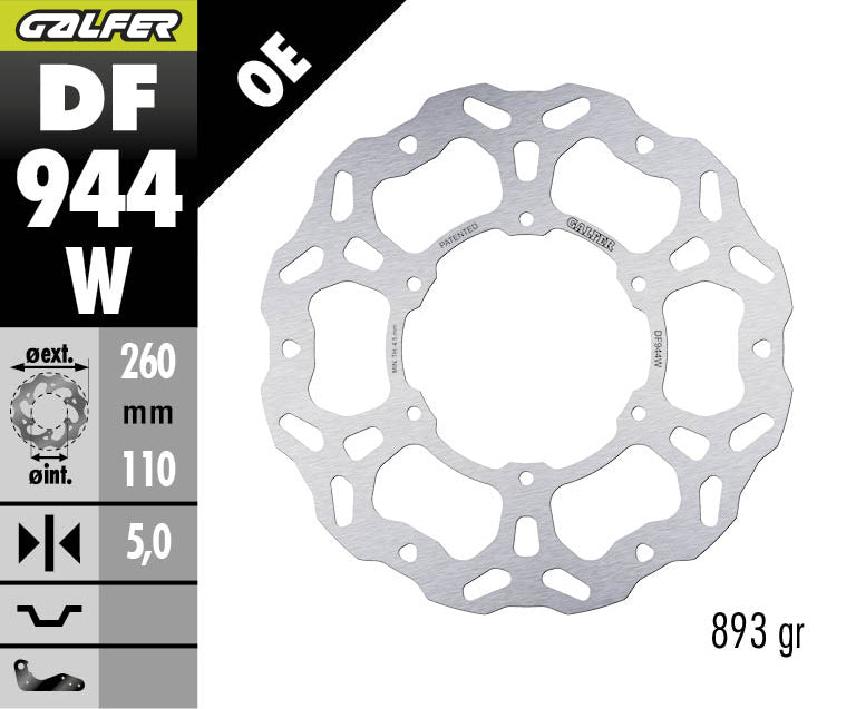 DISCO DE FRENO GALFER WAVE W TRASERO DF944W