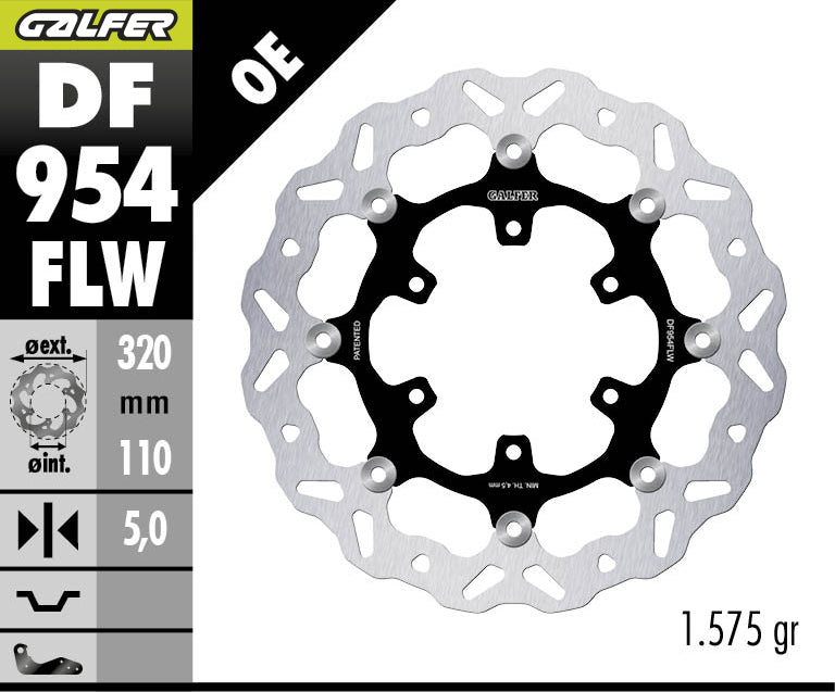 DISCO DE FRENO GALFER WAVE W DELANTERO DF954FLW
