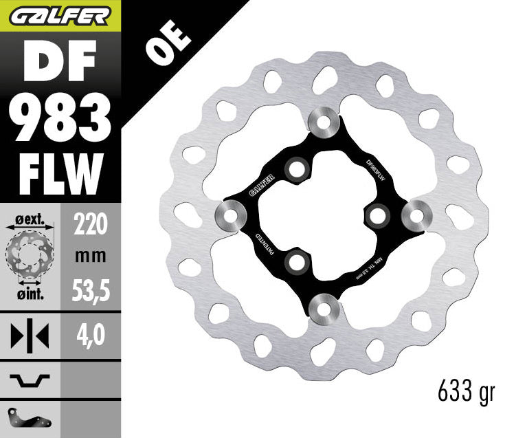 DISCO DE FRENO GLAFER WAVE W DELANTERO DF983FLW