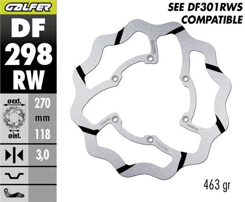 DISCO DE FRENO GALFER WAVE W DELANTERO DF298RW