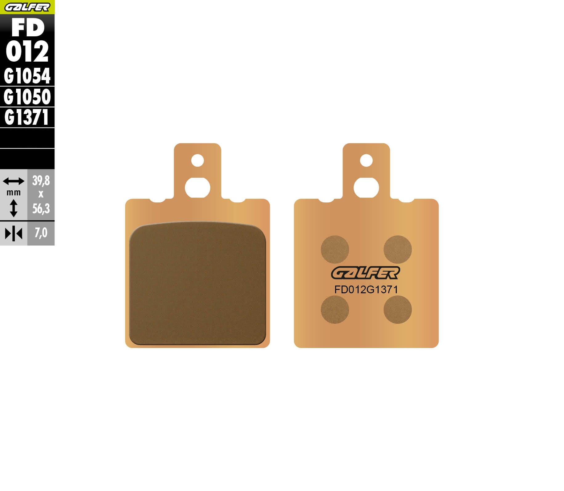 PASTILLAS DE FRENO GALFER SINTERIZADAS FD012G1371