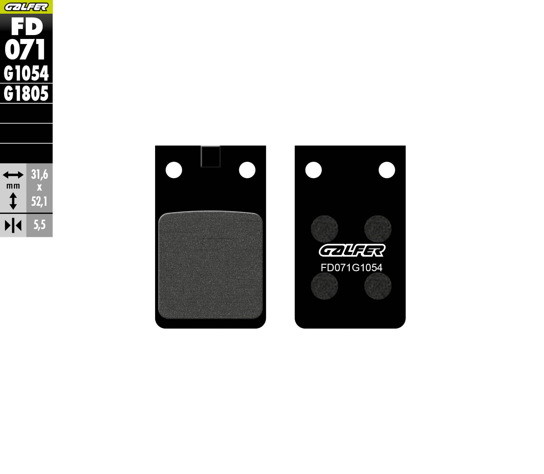 PASTILLAS DE FRENO GALFER SEMI SINTERIZADAS FD071G1054