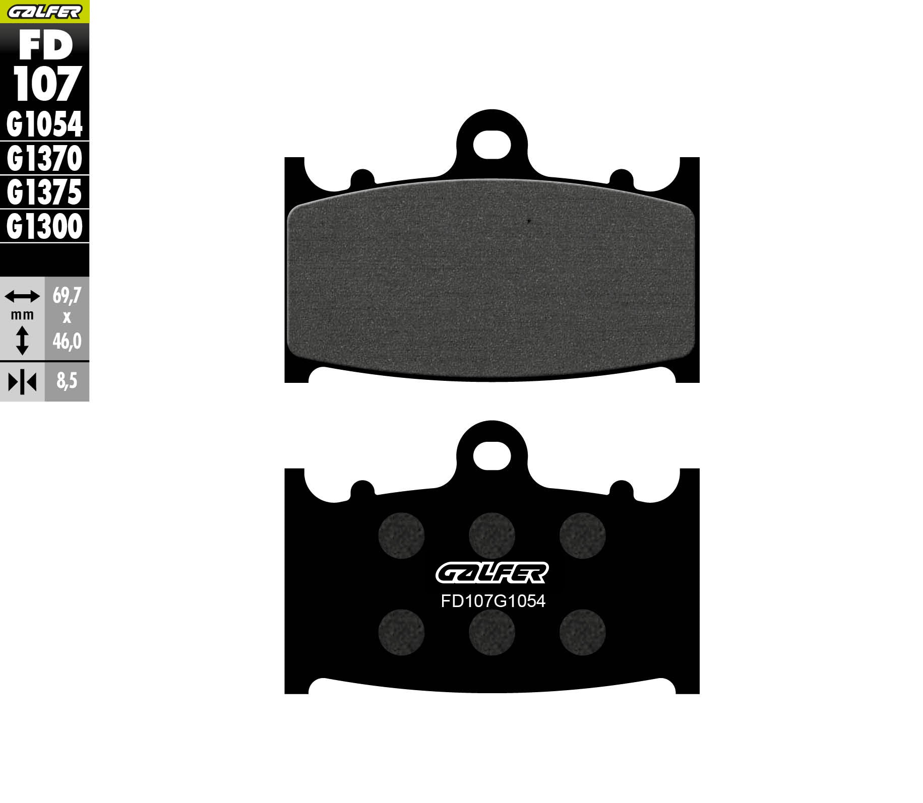 PASTILLAS DE FRENO GALFER SEMI SINTERIZADAS FD107G1054