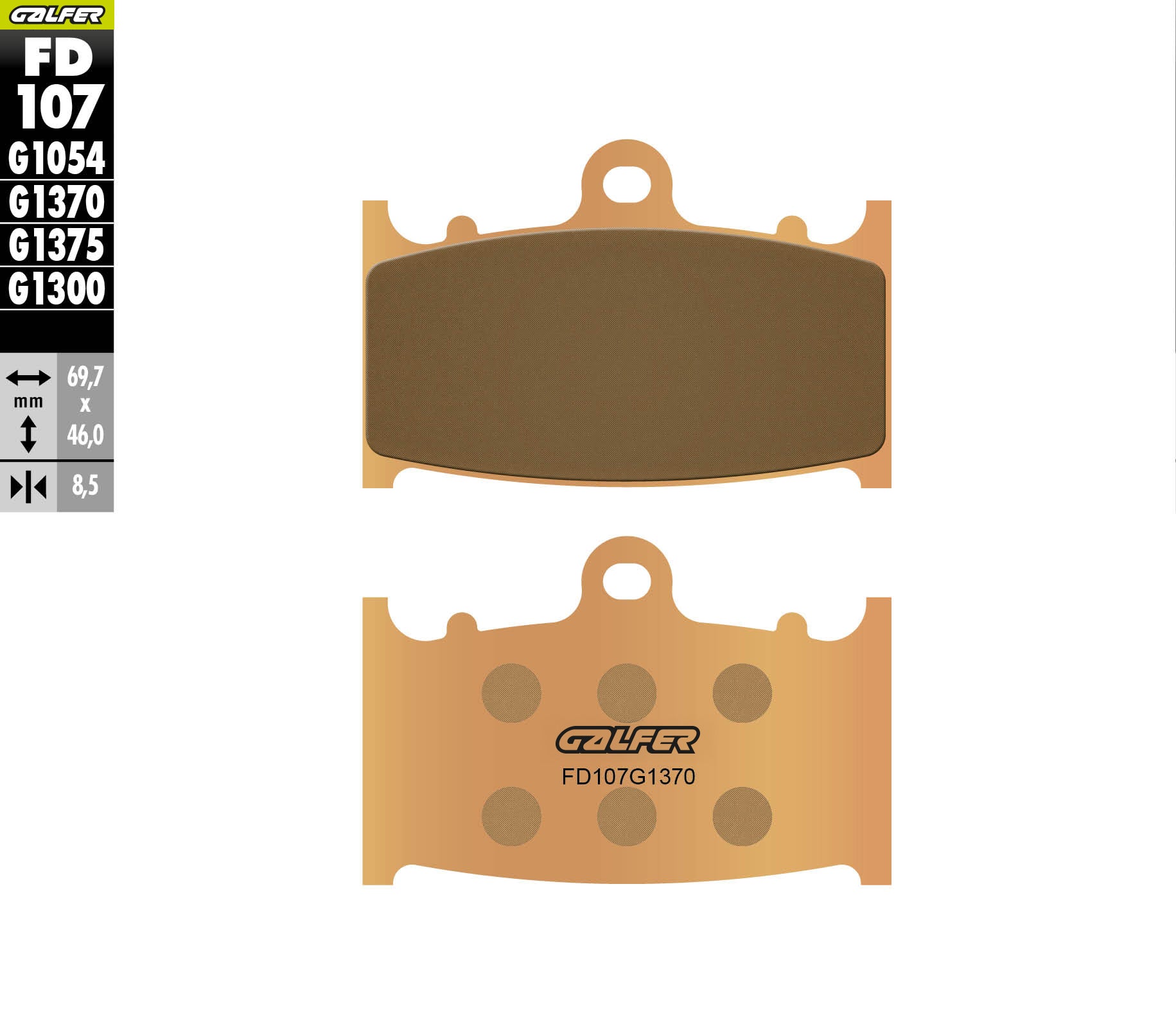 PASTILLAS DE FRENO GALFER SINTERIZADAS FD107G1370