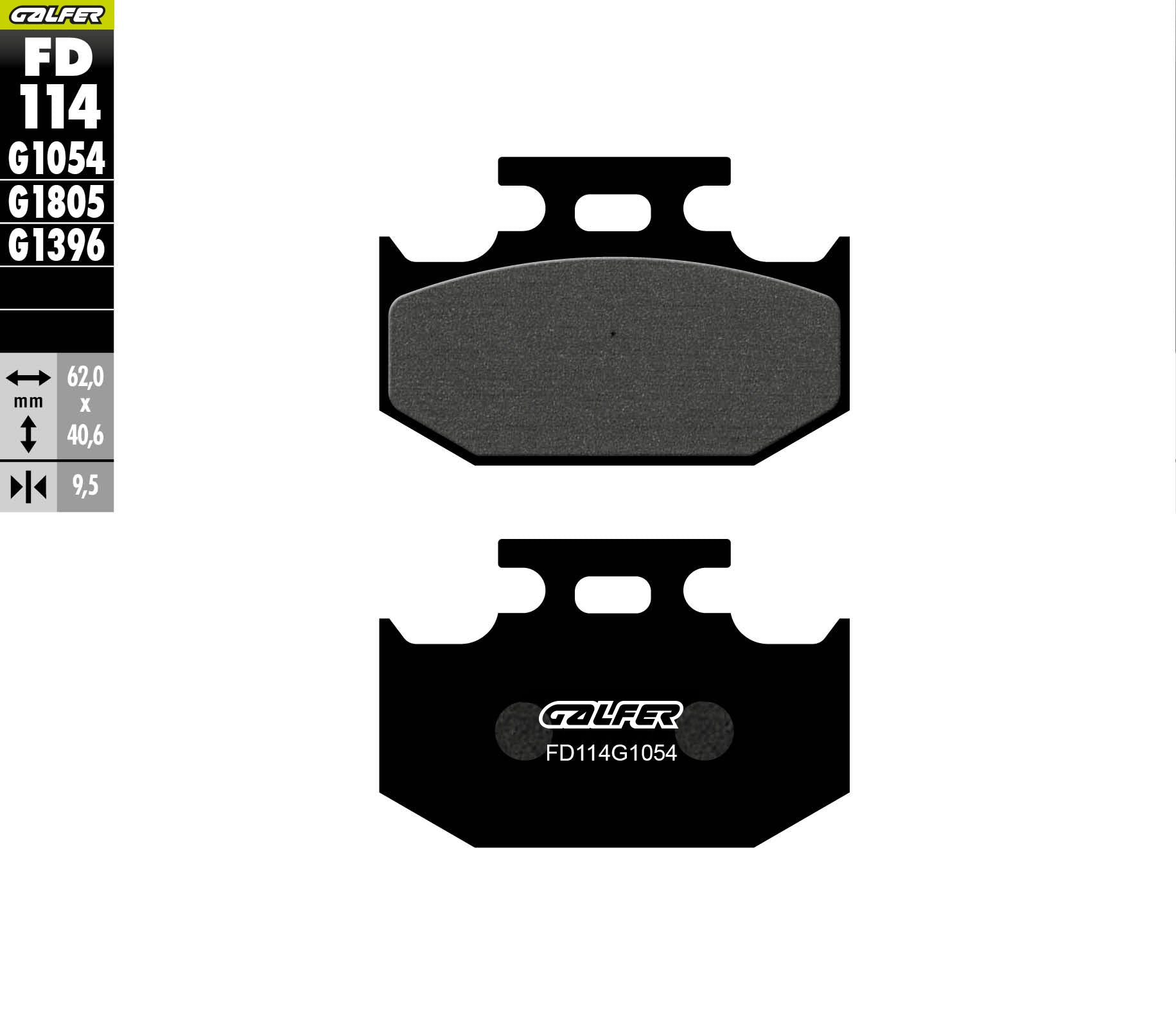 PASTILLAS DE FRENO GALFER SEMI SINTERIZADAS FD114G1054