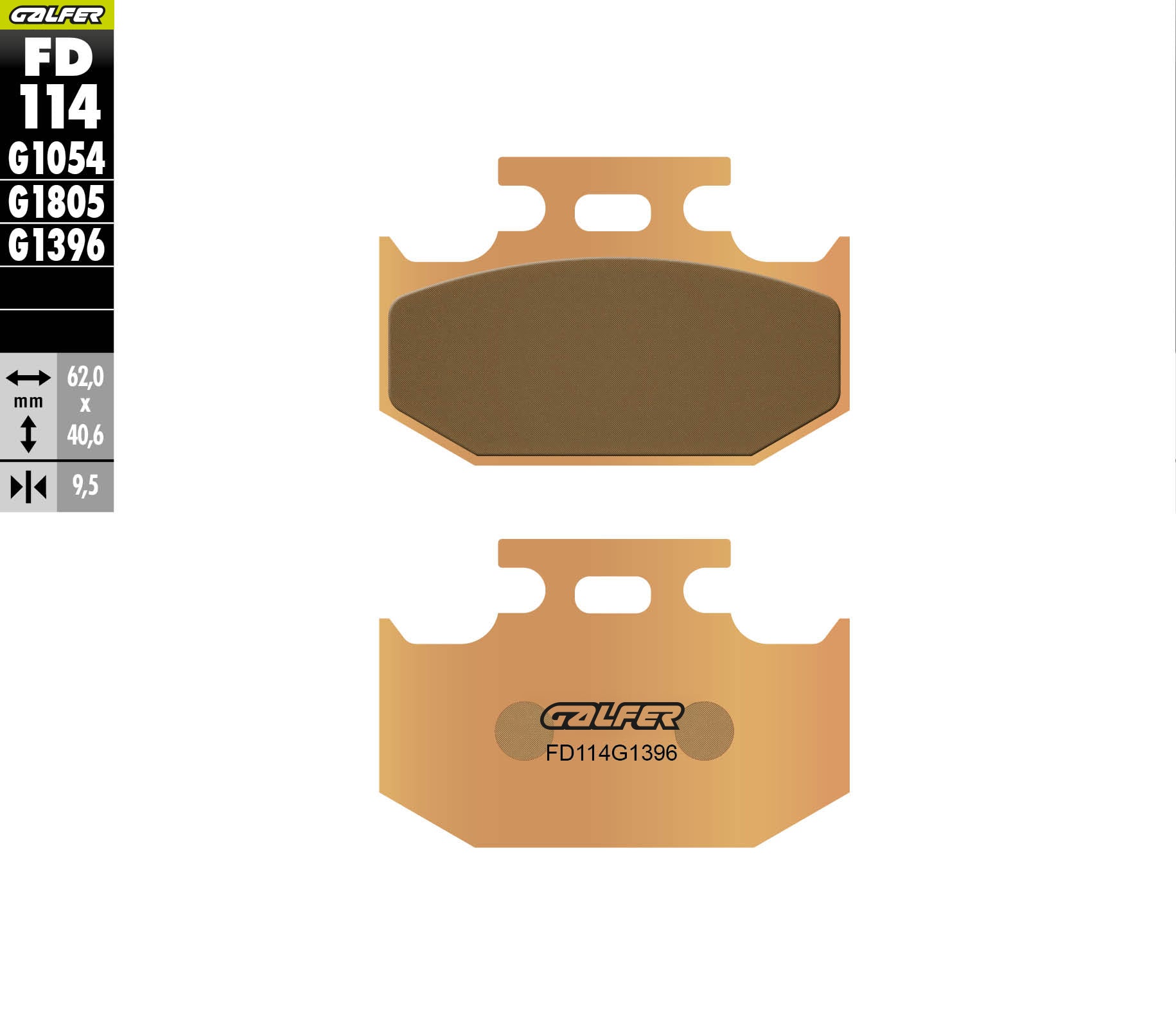 PASTILLAS DE FRENO GALFER SINTERIZADAS FD114G1396