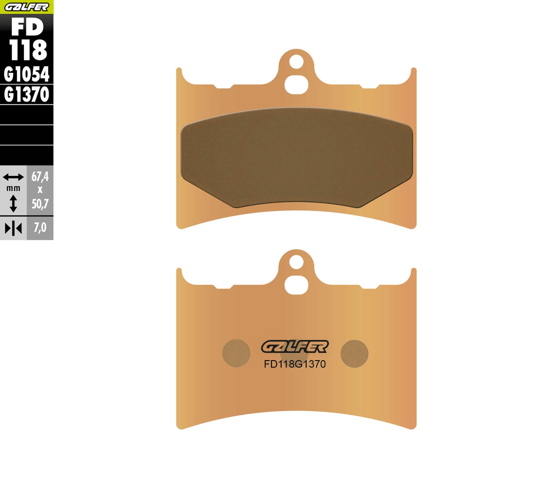 PASTILLAS DE FRENO GALFER SINTERIZADAS FD118G1370