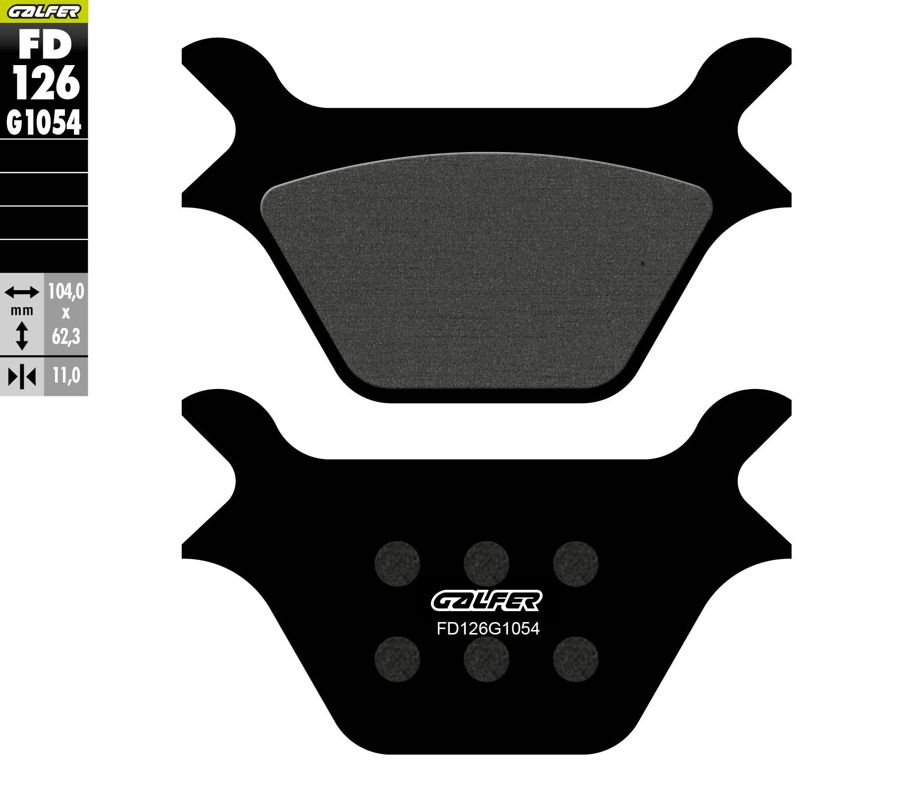 PASTILLAS DE FRENO GALFER SEMI SINTERIZADAS FD126G1054