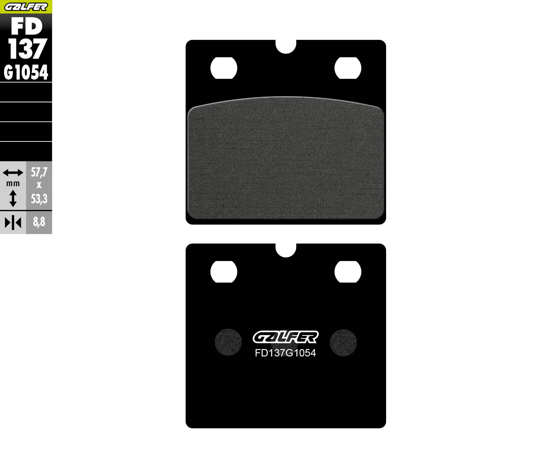 PASTILLAS DE FRENO GALFER SEMI SINTERIZADAS FD137G1054