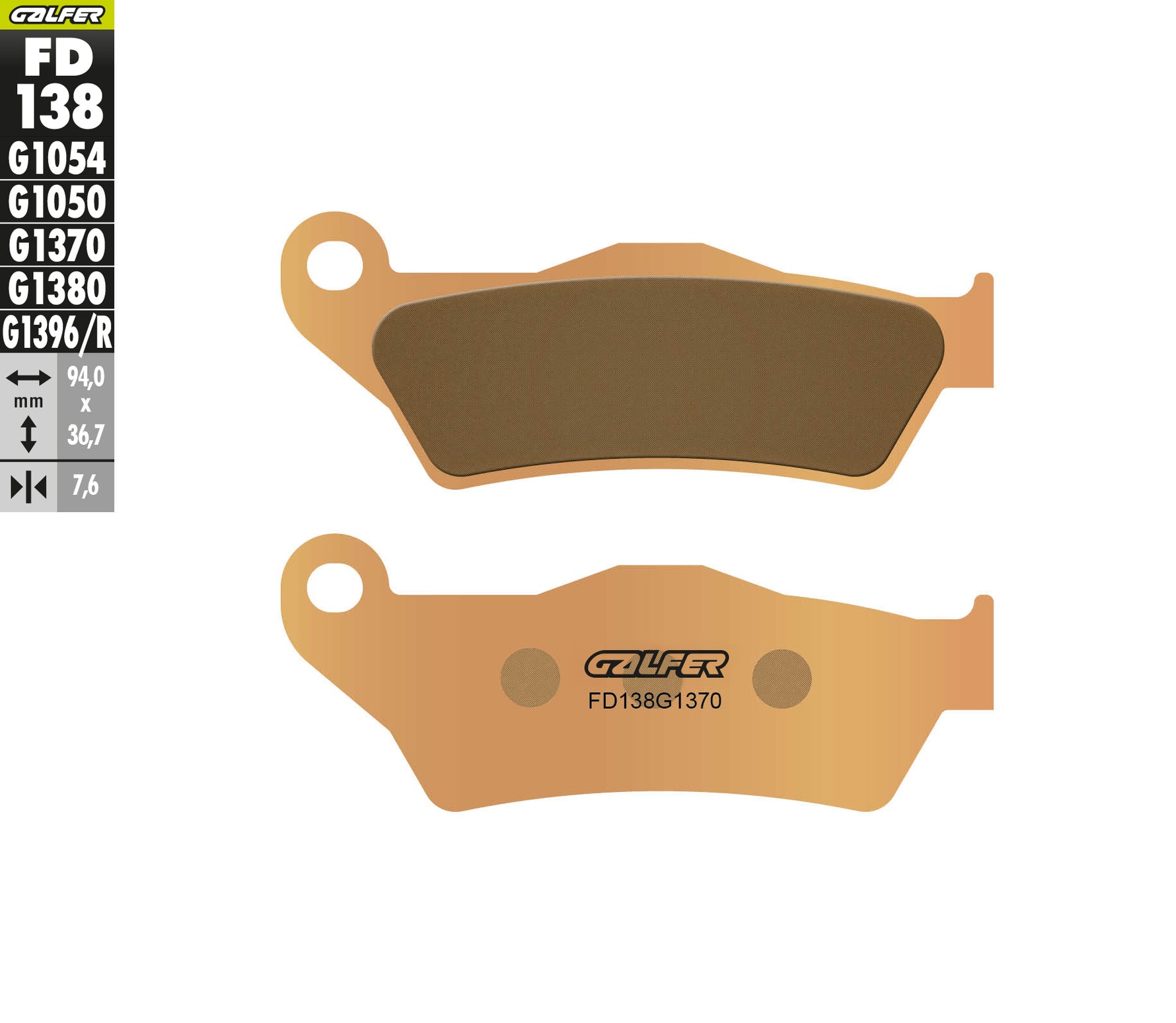 PASTILLAS DE FRENO GALFER SINTERIZADAS FD138G1370