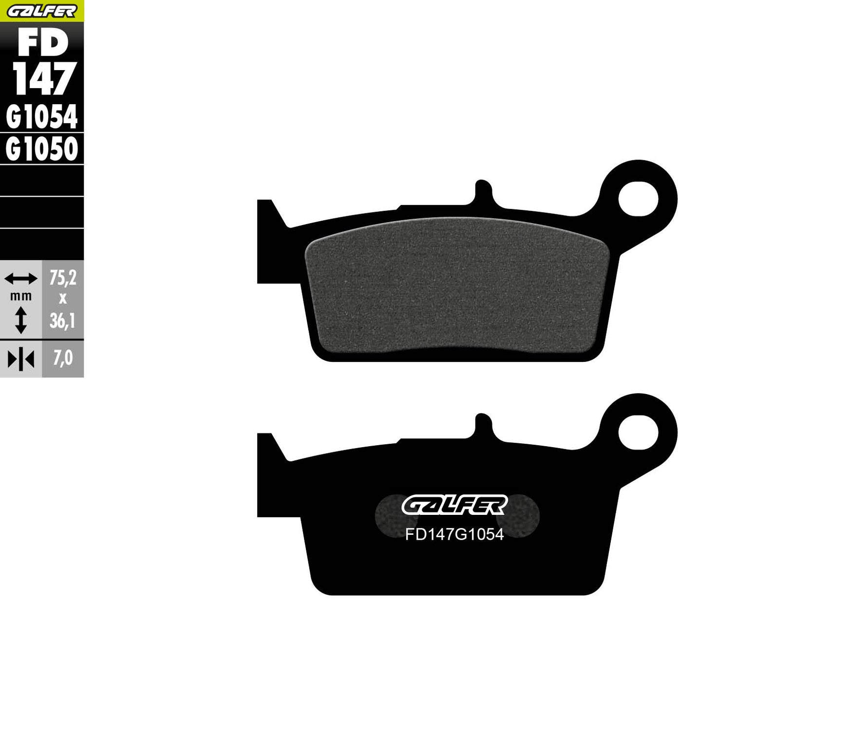 PASTILLAS DE FRENO GALFER SEMI SINTERIZADAS FD147G1054