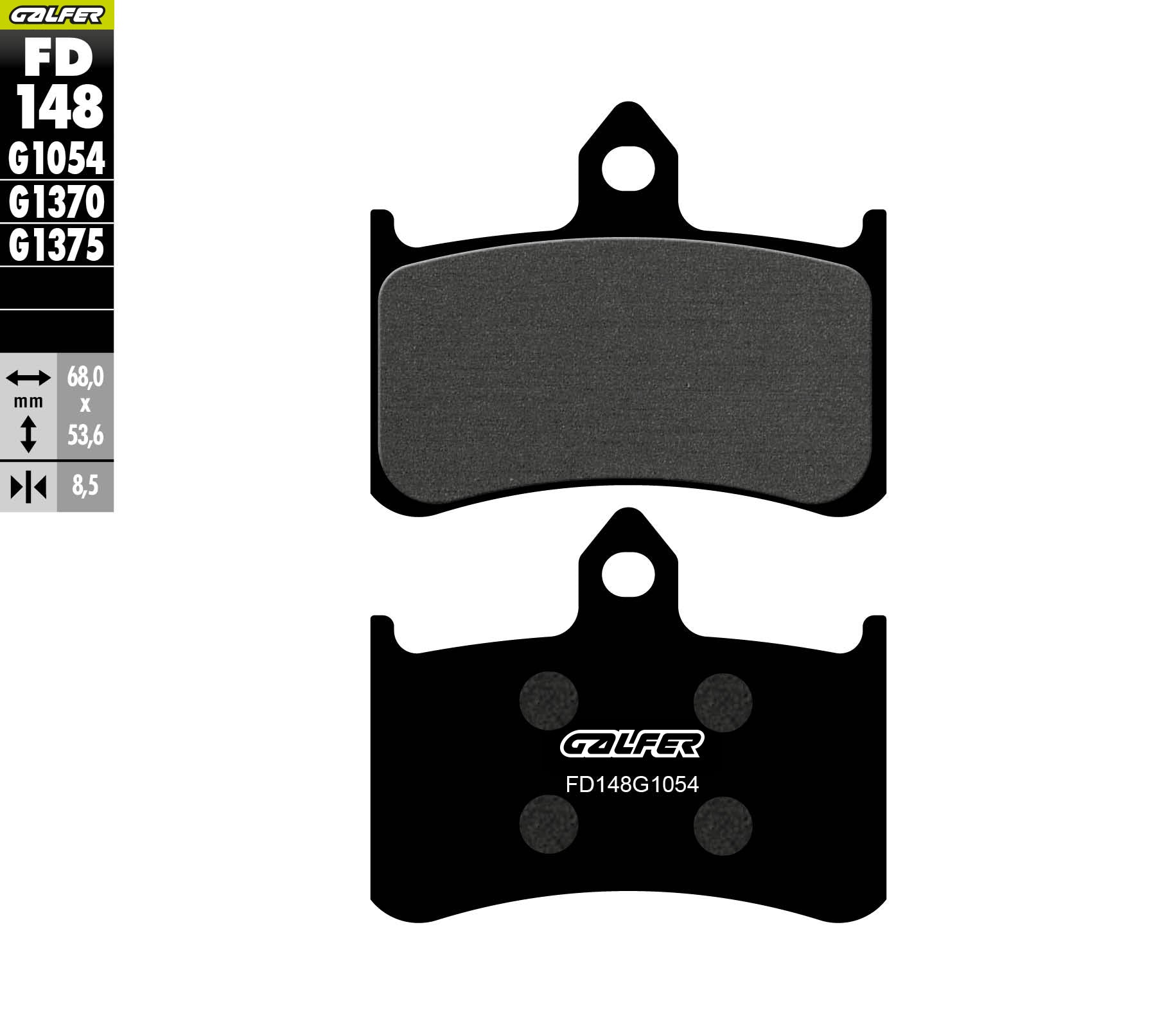 PASTILLAS DE FRENO GALFER SEMI SINTERIZADAS FD148G1054