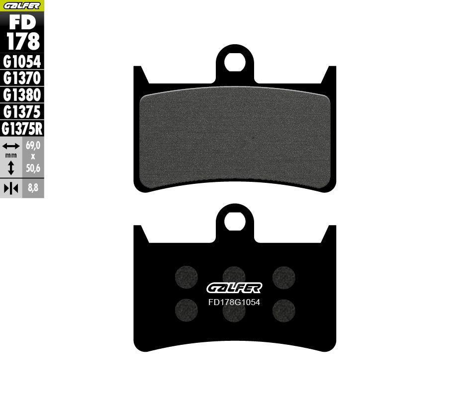 PASTILLAS DE FRENO GALFER SEMI SINTERIZADAS FD178G1054
