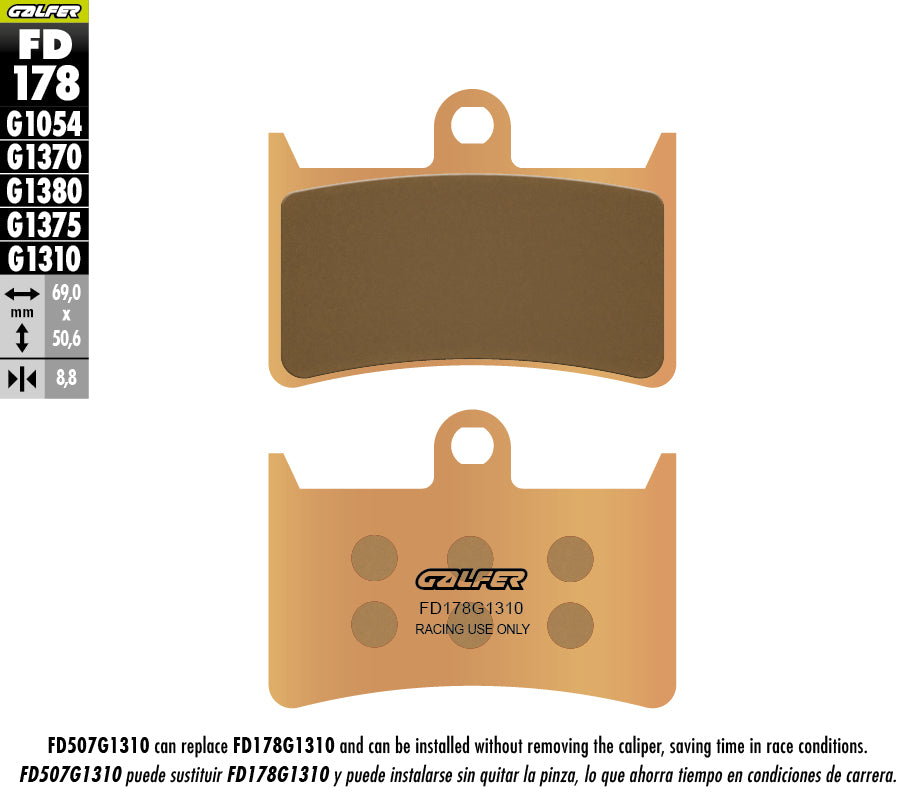 PASTILLAS DE FRENO GALFER SINTERIZADAS FD178G1310