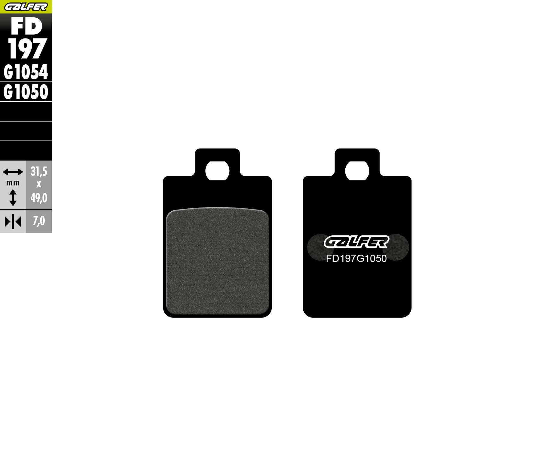 PASTILLAS DE FRENO GALFER SEMI SINTERIZADAS FD197G1050