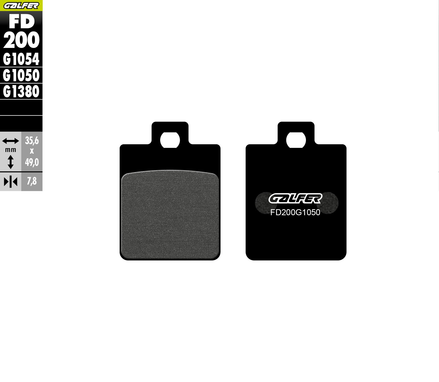 PASTILLAS DE FRENO GALFER SEMI SINTERIZADAS FD200G1050