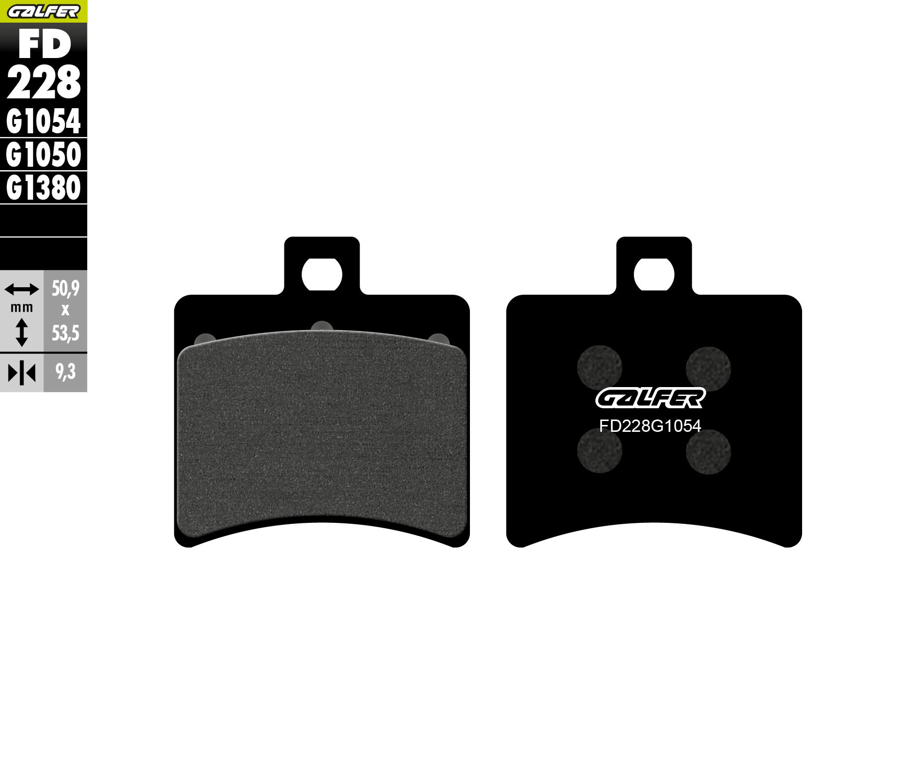 PASTILLAS DE FRENO GALFER SEMI SINTERIZADAS FD228G1054
