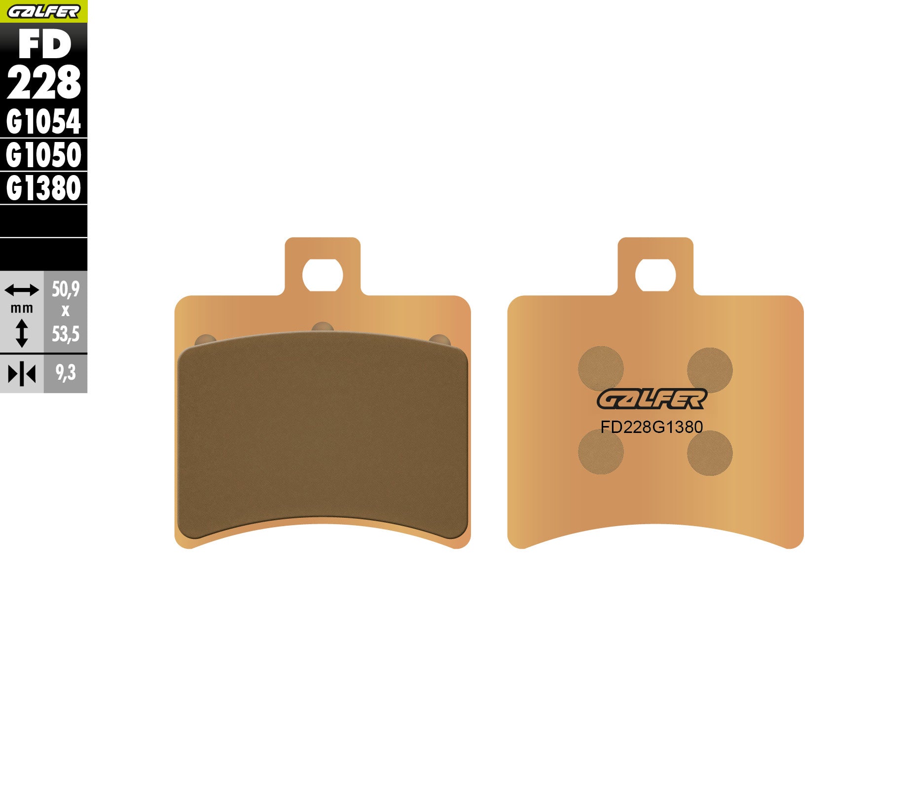 PASTILLAS DE FRENO GALFER SINTERIZADAS FD228G1380