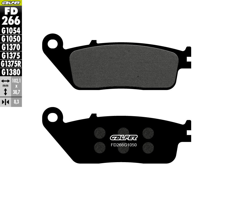 PASTILLAS DE FRENO GALFER SEMI SINTERIZADAS FD266G1050