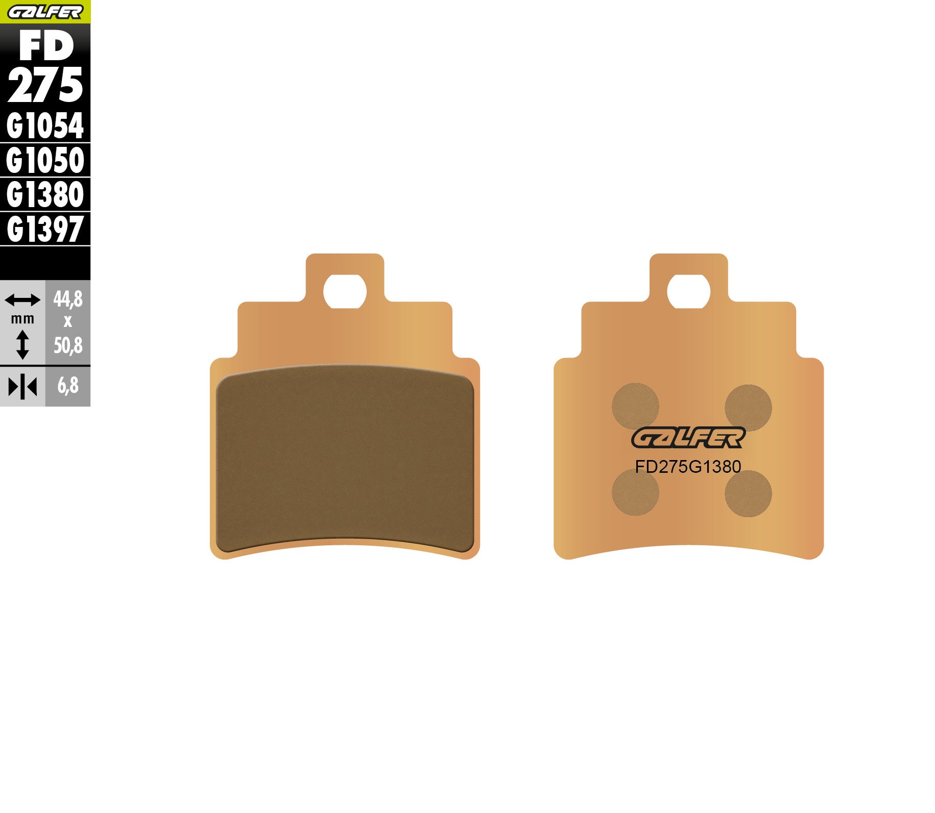 PASTILLAS DE FRENO GALFER SEMI SINTERIZADAS FD275G1380