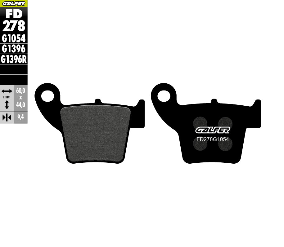 PASTILLAS DE FRENO GALFER SEMI SINTERIZADAS FD278G1054