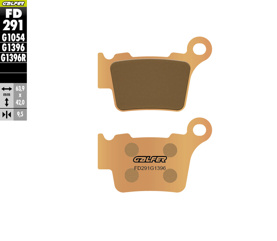 PASTILLAS DE FRENO GALFER TRASERAS SINTERIZADAS KTM EXC - EXC-F/ HVA TE-FE-FC-FE/ GG EC-MC