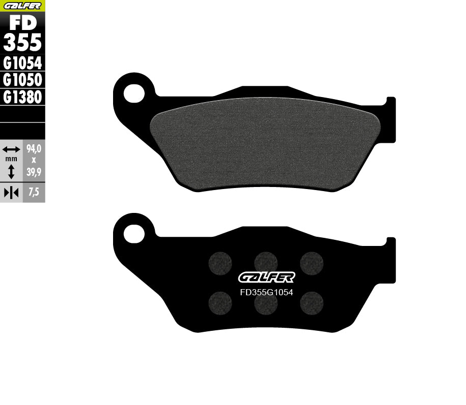 PASTILLAS DE FRENO GALFER SEMI SINTERIZADAS FD355G1054