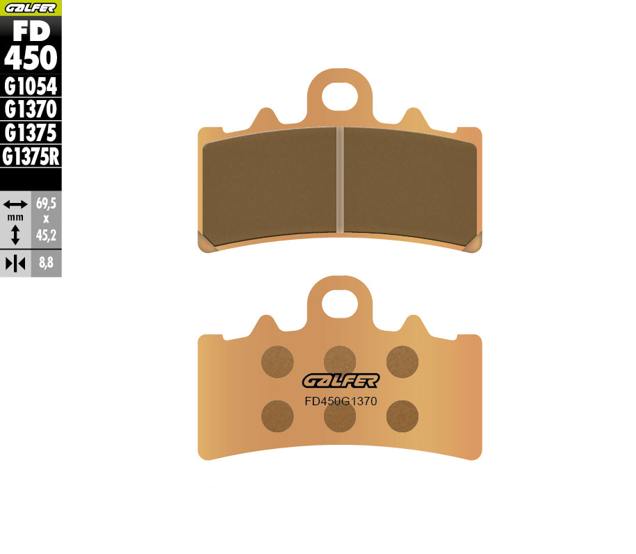 PASTILLAS DE FRENO GALFER DELANTERAS SINTERIZADAS STREET KTM DUKE 125-390, KTM 390 ADVENTURE, HUSQVARNA VITPILEN 401