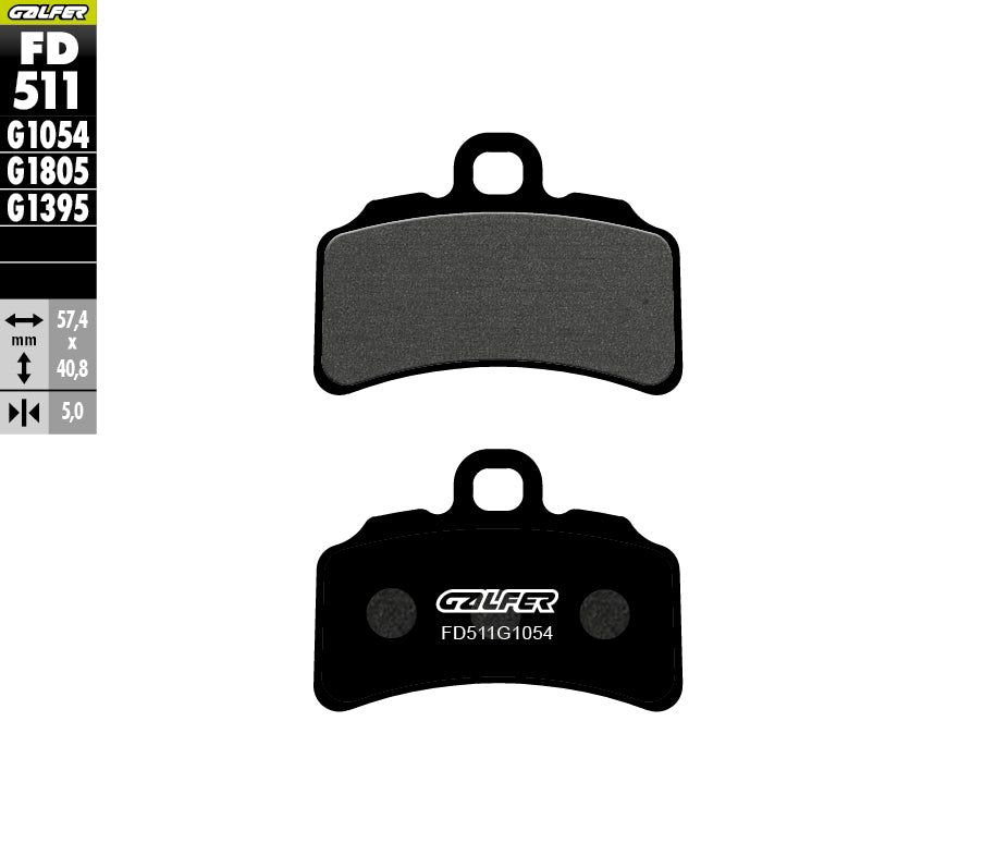 PASTILLAS DE FRENO GALFER SEMI SINTERIZADAS FD511G1054