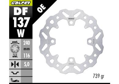 DISCO DE FRENO GALFER WAVE W TRASERO DF137W