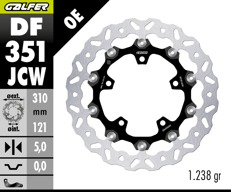 DISCO DE FRENO GALFER WAVE W DELANTERO DF351JCW