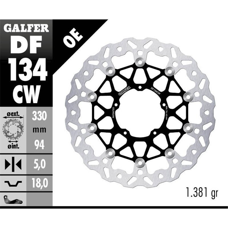 DISCO DE FRENO GALFER WAVE W DELANTERO DF134CW
