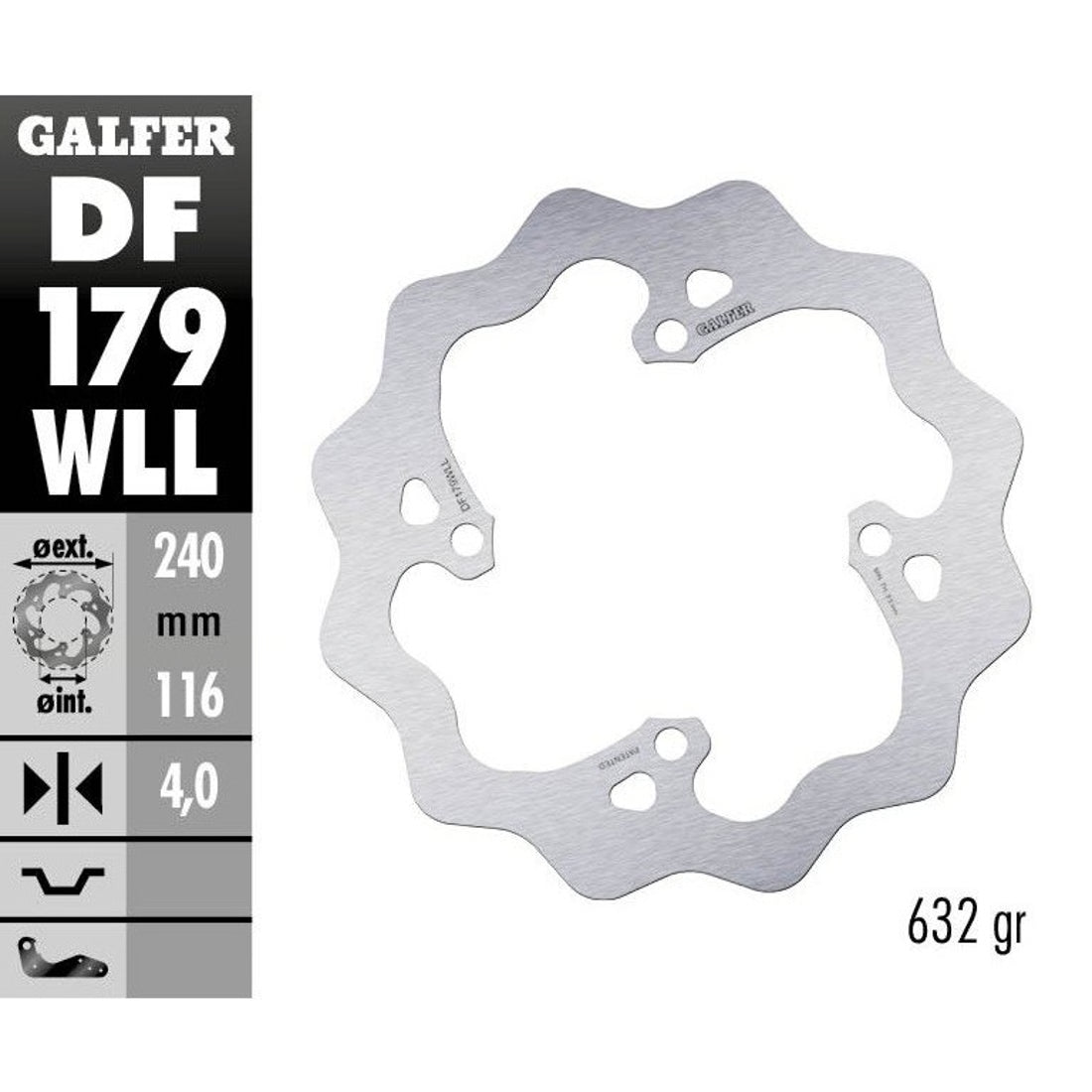 DISCO DE FRENO GALFER WAVE TRASERO DF179WLL